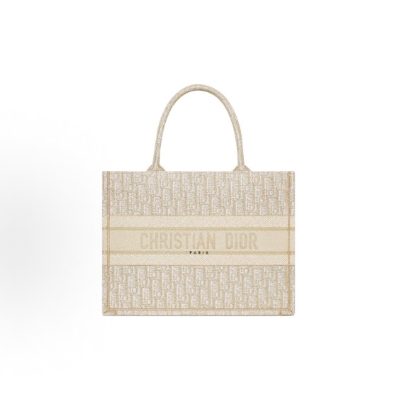 DIOR BookTote Oblique printed Tote bag, Tote shopping bag, medium-sized handbag, women\'s gold